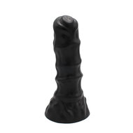 Dinoo - XXL Anaal Dildo Met Ribbels - TPE - Zwart