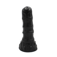 Dinoo - XXL Anaal Dildo Met Ribbels - TPE - Zwart