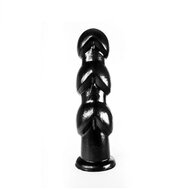 Dinoo - Geribbelde XXL Buttplug Gaston 27,5 x 8 cm - Zwart