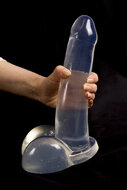 Dinoo - Dildo - Diceratops - 29 x 6 cm - Transparant
