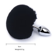 Kiotos - Buttplug Konijnenstaartje - Zwart