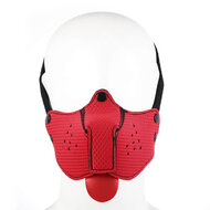 Kiotos - Neopreen Puppy Dog Gag/Mondmasker - Rood