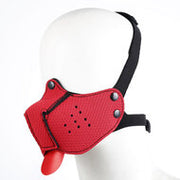 Kiotos - Neopreen Puppy Dog Gag/Mondmasker - Rood