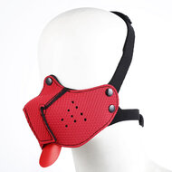 Kiotos - Neopreen Puppy Dog Gag/Mondmasker - Rood