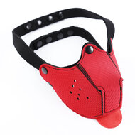 Kiotos - Neopreen Puppy Dog Gag/Mondmasker - Rood