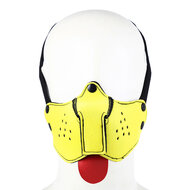 Kiotos - Neopreen Puppy Dog Gag/Mondmasker - Geel