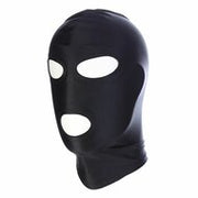 Zwarte BDSM Hood - 3 Gaten - Spandex