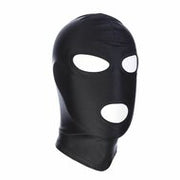 Zwarte BDSM Hood - 3 Gaten - Spandex