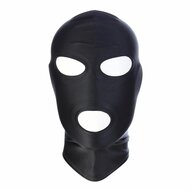 Zwarte BDSM Hood - 3 Gaten - Spandex