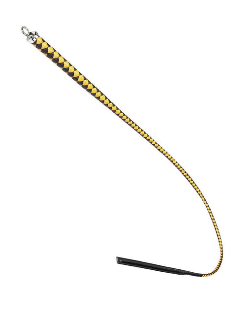 RISE - BDSM Zweep - Feather Wide Single Tail - Zwart/Goud