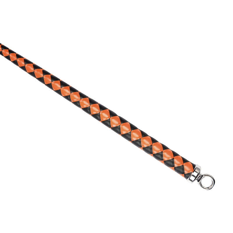 RISE - BDSM Zweep - Feather Slim Single Tail - Oranje/Zwart
