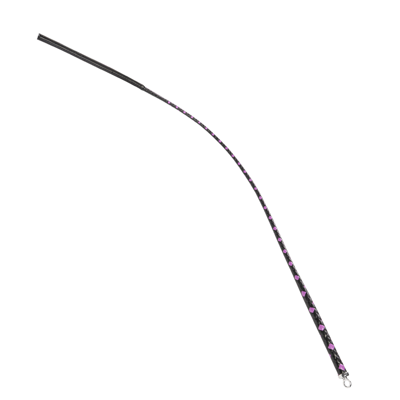 RISE - BDSM Zweep - Feather Slim Single Tail - Zwart/Paars