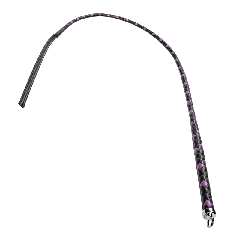 RISE - BDSM Zweep - Feather Slim Single Tail - Zwart/Paars