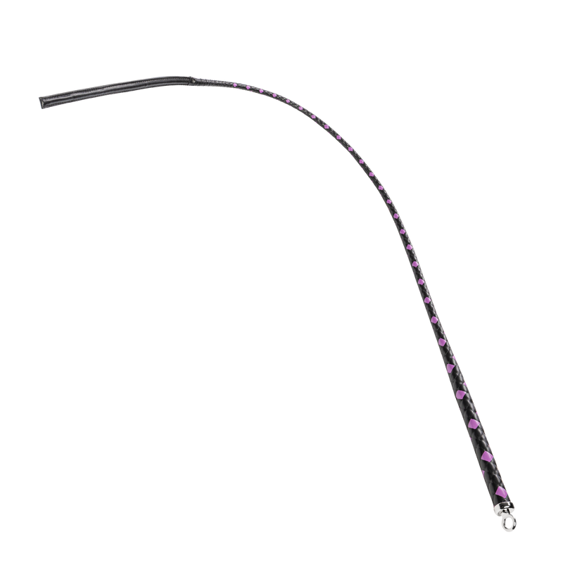 RISE - BDSM Zweep - Feather Slim Single Tail - Zwart/Paars