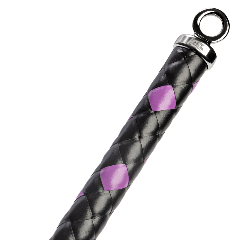 RISE - BDSM Zweep - Feather Slim Single Tail - Zwart/Paars