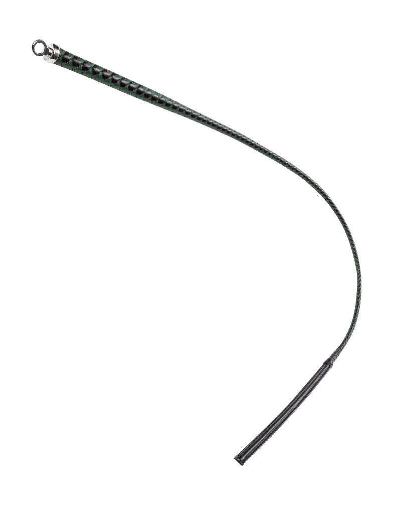 RISE - BDSM Zweep - Feather Slim Single Tail - Zwart/Groen