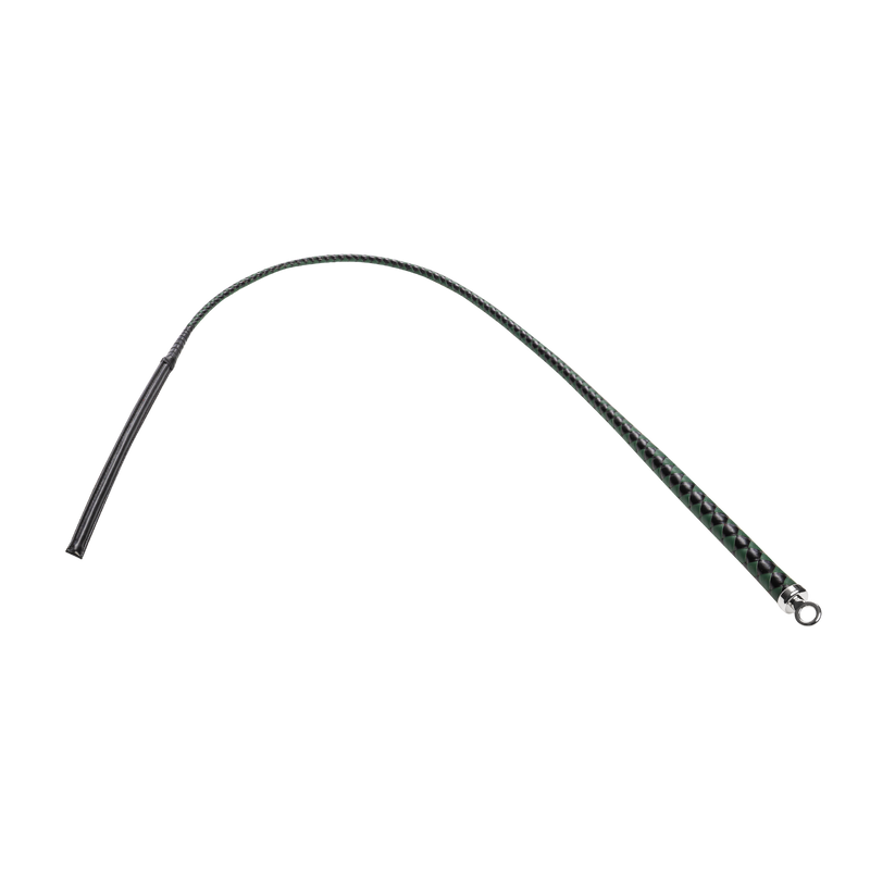 RISE - BDSM Zweep - Feather Slim Single Tail - Zwart/Groen