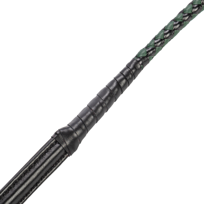 RISE - BDSM Zweep - Feather Slim Single Tail - Zwart/Groen
