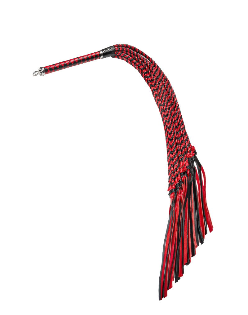 RISE - Cat O' Nine BDSM Zweep - Heavy - Zwart/Rood