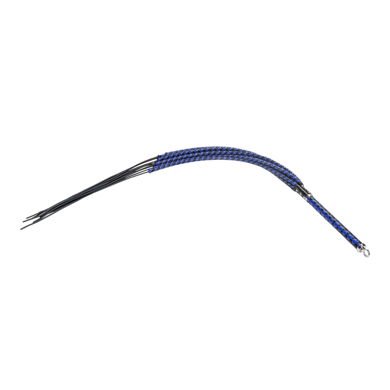 RISE - Cat O' Nine BDSM Zweep - Extra Heavy - Zwart/Blauw