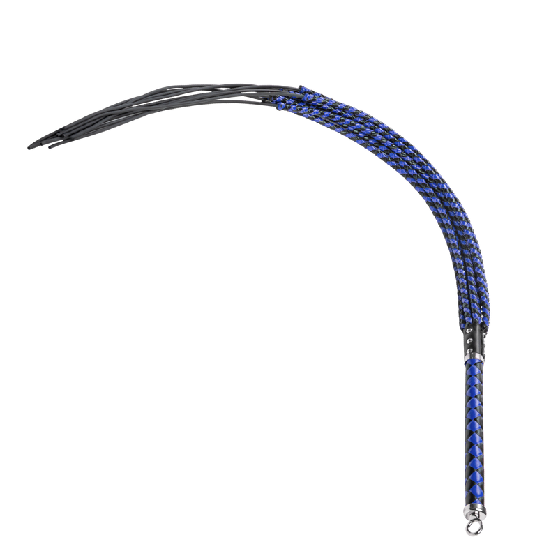 RISE - Cat O' Nine BDSM Zweep - Extra Heavy - Zwart/Blauw