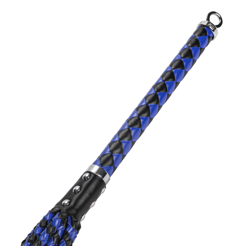 RISE - Cat O' Nine BDSM Zweep - Extra Heavy - Zwart/Blauw