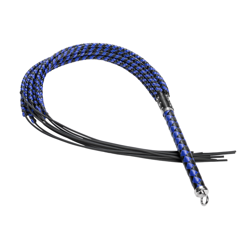 RISE - Cat O' Nine BDSM Zweep - Extra Heavy - Zwart/Blauw