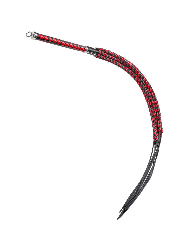 RISE - Cat O' Nine BDSM Zweep - Extra Heavy - Zwart/Rood