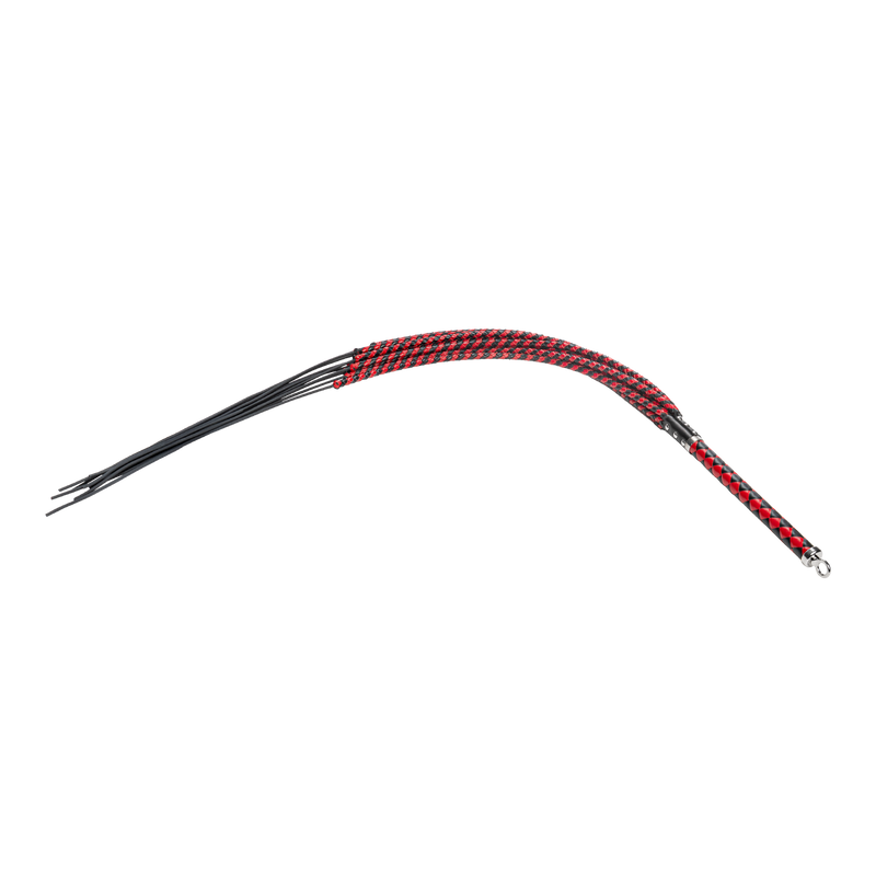 RISE - Cat O' Nine BDSM Zweep - Extra Heavy - Zwart/Rood