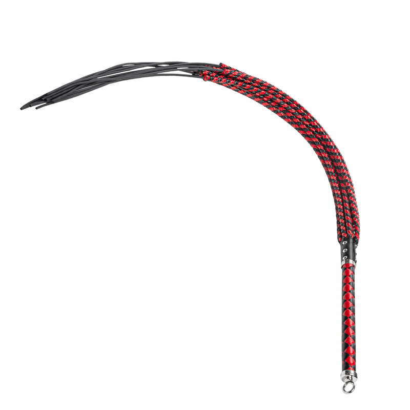 RISE - Cat O' Nine BDSM Zweep - Extra Heavy - Zwart/Rood