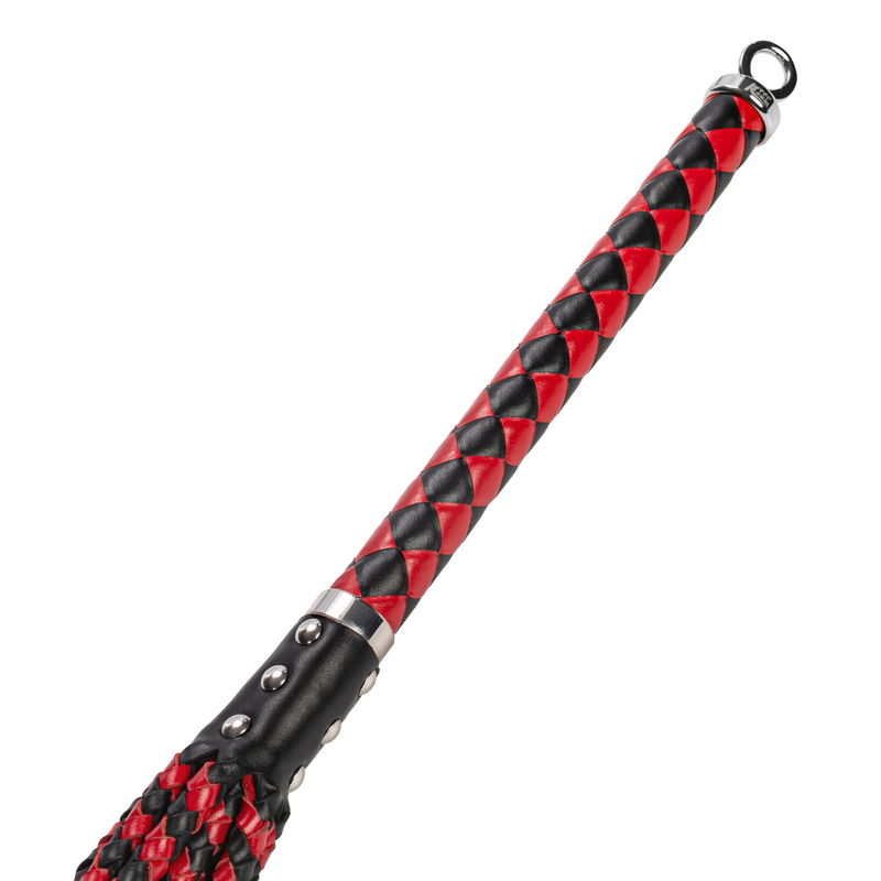 RISE - Cat O' Nine BDSM Zweep - Extra Heavy - Zwart/Rood