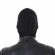 Zwarte BDSM Hood - 3 Gaten - Spandex