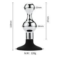 Kiotos - Buttplug Aluminium In zandloper-vorm Met Zuignap