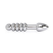 Kiotos - Zware Metalen Dildo Met Ribbels En Plug 19 x 3,5 cm - aan beide Kanten te gebruiken