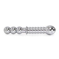 Kiotos - Zware Metalen Dildo Met Ribbels 19 x 3,5 cm - aan beide Kanten te gebruiken