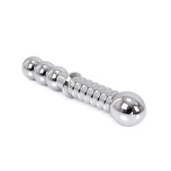 Kiotos - Zware Metalen Dildo Met Ribbels 19 x 3,5 cm - aan beide Kanten te gebruiken
