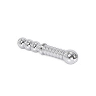 Kiotos - Zware Metalen Dildo Met Ribbels 19 x 3,5 cm - aan beide Kanten te gebruiken