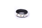Kiotos - Leren Cock strap - Zwart/Wit