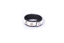 Kiotos - Leren Cock strap - Zwart/Wit