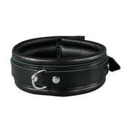 Kiotos - Leren Collar 5 cm Gevoerd - Zwart