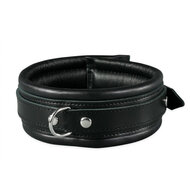 Kiotos - Leren Collar 5 cm Gevoerd - Zwart