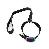 Kiotos - Leren Collar Met Leiband Met Rainbow Gekleurde Metalen Gesp