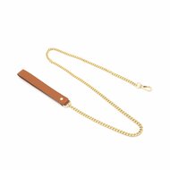 Kiotos - Bruin Leren collar Met Zwarte Strik En leiband