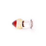 Kiotos - Glazen Buttplug - Transparant Met Rood/oranje punt