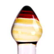 Kiotos - Glazen Buttplug - Transparant Met Rood/oranje punt