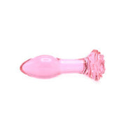 Kiotos Glass - Glazen Buttplug Met Roos - Roze