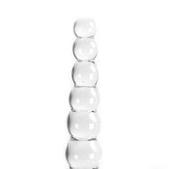 Kiotos - Glazen Dildo Met bolletjes - Transparant