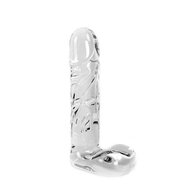 Kiotos - Glazen Dildo Met Balzak En ribbels - Transparant