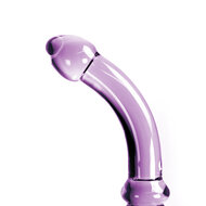 Kiotos - Gebogen Glazen dildo Met stimulerende ribbels - Paars