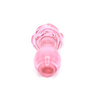 Kiotos Glass - Glazen Buttplug Met Roos - Roze